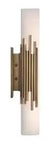 Sleek Sixteen Inch Led Wall Sconce With Natural Alabaster Cylinder And Killer Gold Finish For Entryway Or Bedroom Featuring Smooth Touch Dimming And Warm Ambient Glow That Slays Any Space, side view