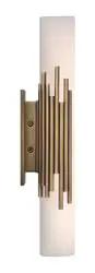 Sleek Sixteen Inch Led Wall Sconce With Natural Alabaster Cylinder And Killer Gold Finish For Entryway Or Bedroom Featuring Smooth Touch Dimming And Warm Ambient Glow That Slays Any Space, side view