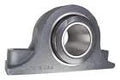 Moline Type-E heavy-duty two-bolt pillow block bearing, 2-1/2 in bore, gray metal housing