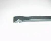 Heavy Duty Duct Slicer For Metal Ducting With Beveled Edge Notch, steel shaft close-up