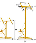 11 ft Drywall Lift,Drywall Rolling Lifter Panel,150 LBS Heavy Duty Sheetrock Lift with adjustable arm, 3 lockable wheels for smooth operation
