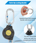 11 Foot Self Retracting Lifeline For Construction Safety Retractable Safety Lanyard With Swivel Top Eye Rebar Hook Shock Pack Absorber close-up