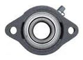 Light Duty 1 Inch Two Bolt Flange Bearing With Lock Collar ALF205-16G FHLF205-16G Cast Iron Housing Grease Zerk Front View