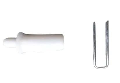 Kickass Window Shutter Repair Kit With 12 Rugged Tilt Rod Louver Staples Plus 12 Snappy Spring Loaded Replacement Pins done right, featuring a white spring pin and steel staple.