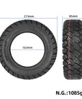 11 Inch Vacuum Tire 90/65-6.5 Off Road Direct Replacement For Ultra And Zero11X Electric Scooters front and side view