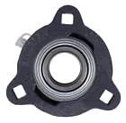 1 Inch Three Bolt Flange Bearing With Lock Collar For Shaft Mount Cast Iron Housing With Grease Zerk Narrow Inner Ring
