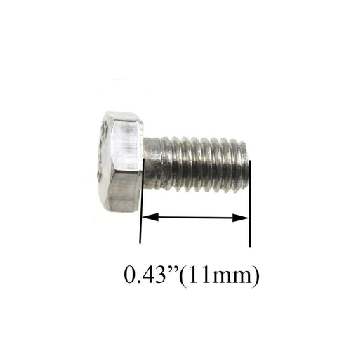 Stainless steel screw 11mm for 23mm diameter shower door wheels with smooth rolling nylon runners, solid brass hubs