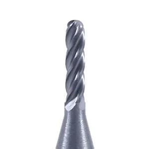 Ball Nose End Mill Cutter 0.0625 Inch Diameter, 0.125 Inch Shank, 4 Flute Micro Grain Carbide CNC Router Bit, AlTiN Coated