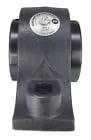 Moline 2-1/2 in Type-E two-bolt pillow block bearing, dark gray cast-iron housing