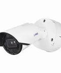 Built Like A Tank 5MP AI Outdoor Bullet Camera Packin 10x Optical Zoom, white body with lens, designed for security monitoring.