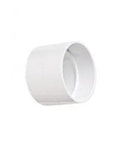 White plastic central vacuum system stop coupling, side view