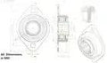 Heavy Duty Two Bolt Flange Bearing Assembly With Three Quarter Inch Hex Bore And High Temp Grease For Planters and Driveline Shafts technical diagram.