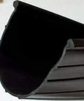 Close-up of Garage Door Weather Seal For Wayne Dalton Residential Doors, 16 Foot Bottom Astragal in black vinyl material.