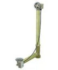 Heavy Duty Brass Bathtub Drain Overflow Fixture With Snappy TurnControl Actuator Plug Fits 17 To 22 Inch Rough In