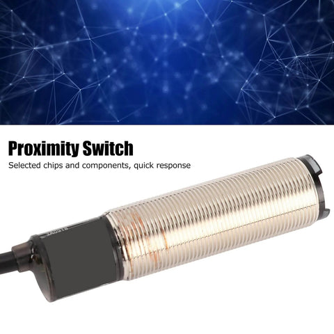 12-24VDC Cylindrical Photoelectric Switch With Diffuse Reflection Sensor, DIY Friendly Optical Sensor, metallic design, 2m cable