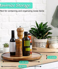 12-Inch Acacia Wood Lazy Susan Turntable Organizer with condiments on kitchen countertop
