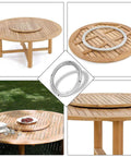 12 Inch Aluminum Lazy Susan Turntable Bearing Heavy Duty Round Rotating Swivel Base shown on a wooden dining table setup