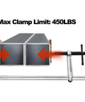 4 Pack 12 Inch Bar Clamps For Welding And Woodworking, Drop Forged Steel F Clamps With 450 Lb Load Capacity, side view