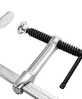 Close-up of 4 Pack 12 Inch Bar Clamps For Welding And Woodworking, Drop Forged Steel F Clamps With 450 Lb Load Capacity
