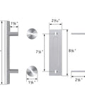 Heavy Duty 12 Inch Pull And Flush Barn Door Handle Set Two Pack With Large Rustic Two Side Design dimensions diagram