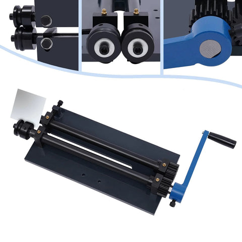 12 Inch Gear Drive Bead Roller Machine With Bench Mount Manual Bending 6 Dies Kit for metal sheets and vehicle floor pans.