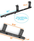 FRMSAET Sliding Keyboard Drawer Tray Hardware 12/14/16/18 inches Slides, heavy-duty 12-inch black metal slides with dimensions