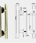 12 Inch Sliding Barn Door Handle Heavy Duty Pull And Flush Set With Large Rustic Two Side Design Ideal For Kitchen Gates Sheds And Garage Doors Antique Bronze Finish Carbon Steel Construction Smooth Edges For Safe Handling And Long Lasting Use.