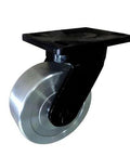 12" inch Caster Wheel 3307 Lbs - Cast Iron Core - Polyurethane Tread - Top Plate Mount, front view for smooth motion and alignment