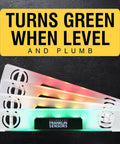 12-inch magnetic torpedo level with sensors, turns green when level, digital, two bubble vials, Franklin Sensors branding.