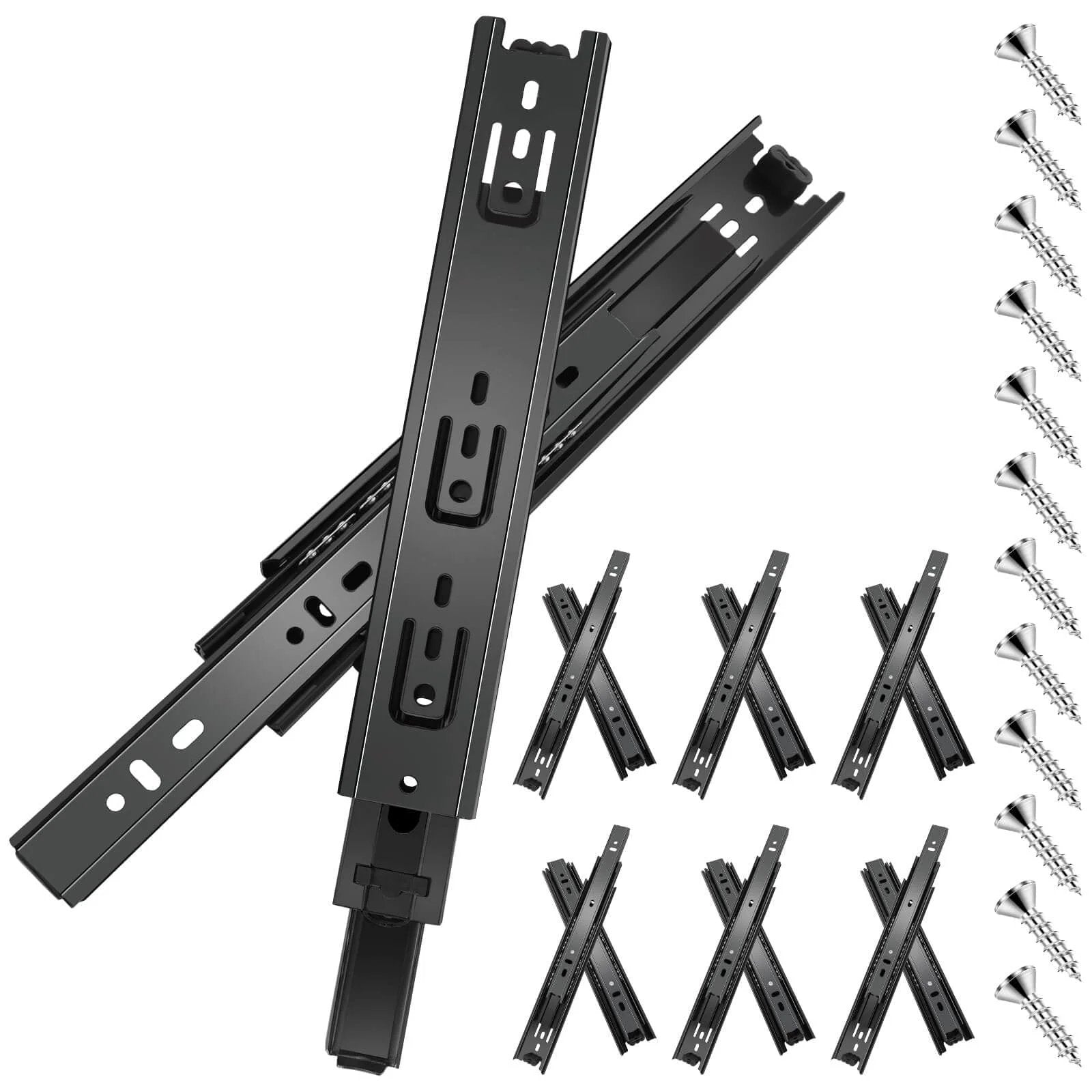 12 inch full extension drawer slides 100 lb Black