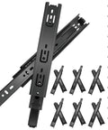 12 inch Drawer Slides 6 Pairs (12pcs) Full Extension Ball Bearing Drawer Rails Side Mount 3 fold Metal Dresser Runners with screws
