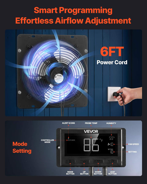 12 Inch Wall Mounted Exhaust Fan With Variable Speed And Smart Temperature Humidity Controller 1500 CFM With Automatic Shutter installed