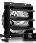 12 Inch Wall Mounted Exhaust Fan With Variable Speed And Smart Temperature Humidity Controller 1500 CFM With Automatic Shutter