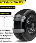 12 Inch Flat Free Solid Rubber Tire and Wheel Assembly with 2.1 Inch Offset Hub, polyurethane tread, tire diagram shown