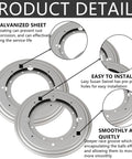 2 Pack 12 Inch Heavy Duty Lazy Susan Turntable Bearings, Galvanized Steel Swivel Bases with 5/16 Thickness, Product Details Image