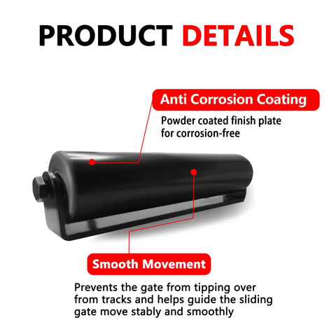 Slide Gate Guide Roller With C Post Welded Bracket Heavy Duty Sealed Ball Bearing Side Roller Assembly For Hard Sliding Gates 12 Inch