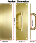 12 Inch Stainless Steel Door Handle Pull And Push Plate Set Heavy Duty Gold Brushed Finish dimensions front side view