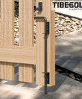 12 Inch Heavy Duty Cane Bolt Gate Drop Rod For Wood, PVC, Vinyl, And Metal Fences And Gates, extra thick ground latch, installed view