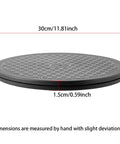 12 Inch Heavy Duty Lazy Susan Rotating Swivel Stand with Steel Ball Bearing Turntable Base, Smooth 360 Rotation, Non Slip Design, Black