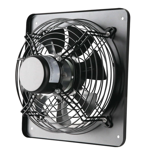Side view of 12 Inch Window Exhaust Ventilation Fan 720 CFM High Speed Wall Mounted Industrial Extractor for home and commercial use
