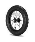 12 Inch Kids Bike Front Wheel Replacement with Air Rubber Tire, Black Steel Rim, Stainless Spokes, 3/8 inch axle