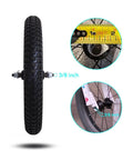 12 Inch Kids Bike Front Wheel Replacement with Air Rubber Tire, Black Steel Rim, Stainless Spokes, 3/8 inch axle detail