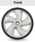Front view of 12 Inch Rear Lawn Mower Wheels Replacement for Arnold 490-324-0002, 12x1.75 Plastic Wheels, 2 Pack