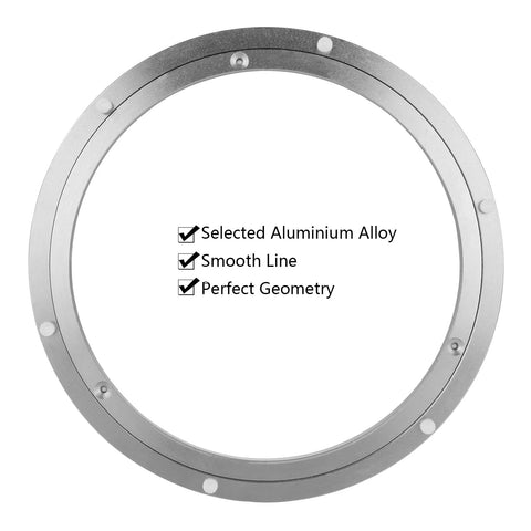 2 Pack 12 Inch Lazy Susan Bearing Set Heavy Duty Aluminum Alloy Turntable with smooth rotation and non-slip ball bearings.