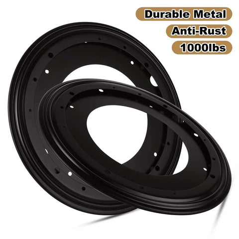 12 Inch Lazy Susan Bearing Set Four Pack Rotating Turntable Plate 5/16 Inch Thick Galvanized Steel Construction Supports Up To 1000 Pounds
