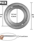2 Pack 12 Inch Heavy Duty Lazy Susan Turntable Bearings, Galvanized Steel Swivel Bases with 5/16 Thickness, dimensions shown