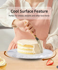 12 inch marble lazy susan turntable made from natural marble, rotating tray for cake decorating and serving desserts.