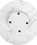 Marble lazy susan turntable designed as a cheese board and cake stand, 12 inch natural white marble rotating tray for serving and display top view.