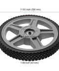 2 Pack 12 x 1.7 Inch Plastic Spoked Wheels with 1/2 Inch Axle Bore, Solid Diamond Tread Replacement Wheel for Hand Trucks