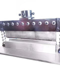 12 Inch Fringer Press Brake Attachment For 20 Ton Hydraulic Shop Presses front view with finger sizes and upper die mounting cup